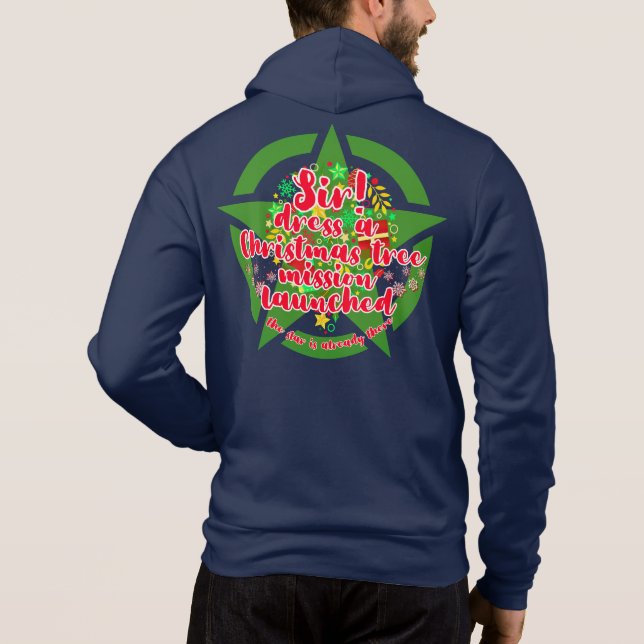 Sudadera Árbol de Navidad, misión, ejército (Reverso)