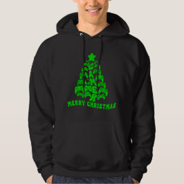 Sudadera Árbol de Navidad negro y verde con controladores