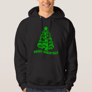 Sudadera Árbol de Navidad negro y verde con controladores