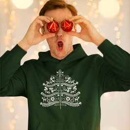 Sudadera Árbol de Navidad Nórdico de Arte Popular Escandina