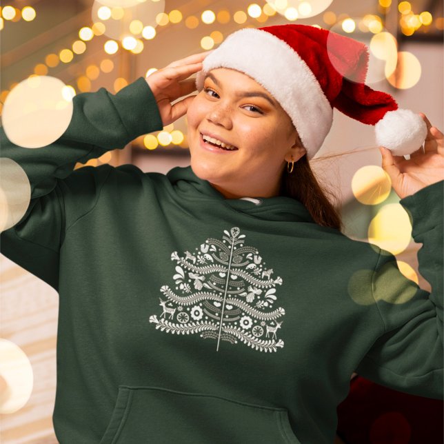 Sudadera Árbol de Navidad Nórdico de Arte Popular Escandina (Subido por el creador)