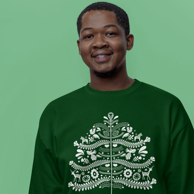 Sudadera Árbol de Navidad Nórdico de Arte Popular Escandina (Subido por el creador)
