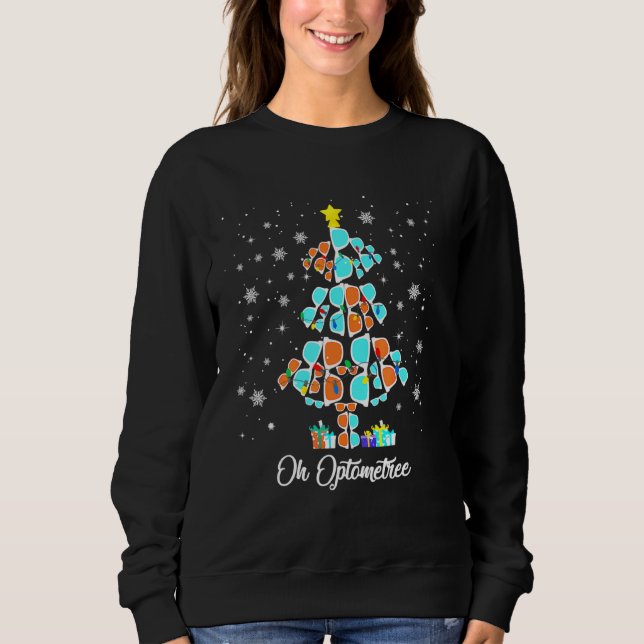 Sudadera Árbol de Navidad Oh Glass Optometree Optometría (Anverso)