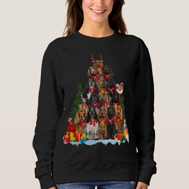 Sudadera Árbol de Navidad Pajama English Cocker Spaniel nav (Anverso)