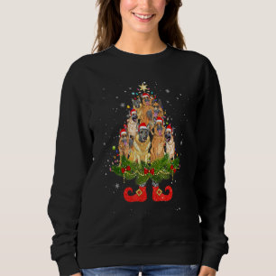 Sudadera Árbol de Navidad Pastor Alemán enciende Santa Hat