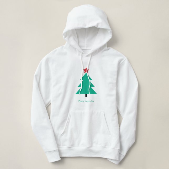 Sudadera Árbol de Navidad Paz Amo Joy (Diseño del anverso)
