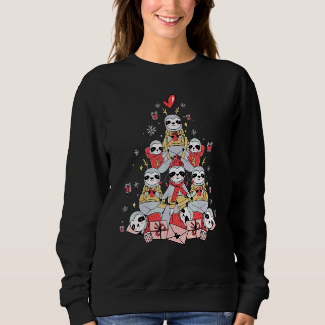 Sudadera Árbol de Navidad Perezoso Navidad (Anverso)