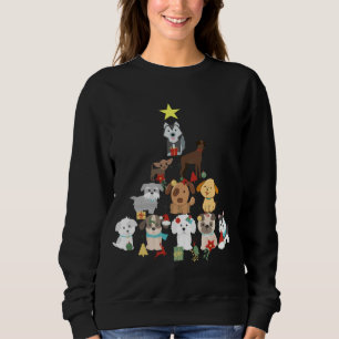 Sudadera Árbol de Navidad Perro Cute Divertidos Perros Navi