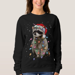 Sudadera Árbol de Navidad Raccoon ilumina Pajama Racoon Lov