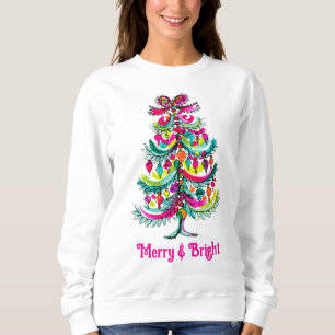 Sudadera Árbol de Navidad Rosa Lindo Preppy Coquette