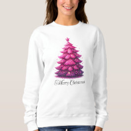 Sudadera Árbol de Navidad Rosa Purpurinoso