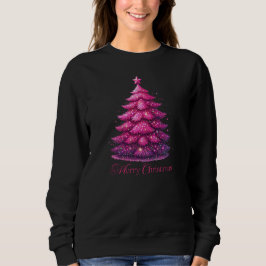 Sudadera Árbol de Navidad Rosa Purpurinoso