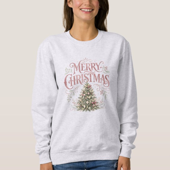 Sudadera Árbol de Navidad tradicional rosa | Pinkmas (Anverso)