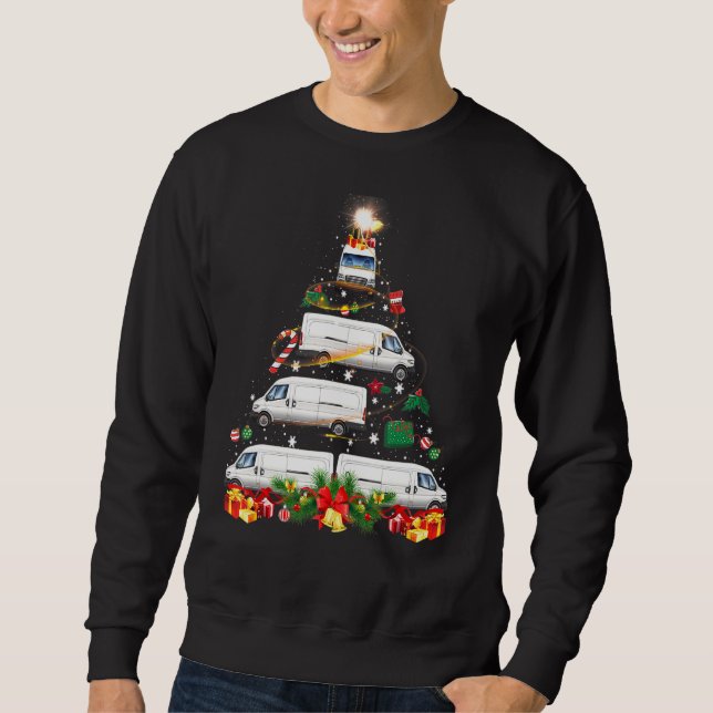 Sudadera Árbol de Navidad Van Xmas Luz de árbol de chófer d (Anverso)