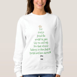 Sudadera Árbol de Navidad Verso de la Escritura (Juan 3:16)