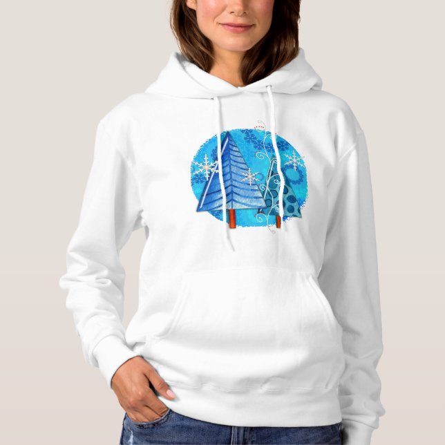 Sudadera Árbol de Navidad y copo de nieve galvanizado (Anverso)
