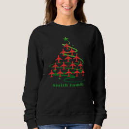 Sudadera Árbol de Navidad y nombre de familia del avión, Mi