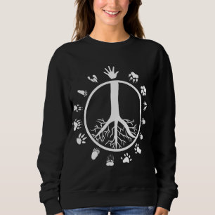 Sudadera Árbol de signos de paz Roturas de huellas de anima