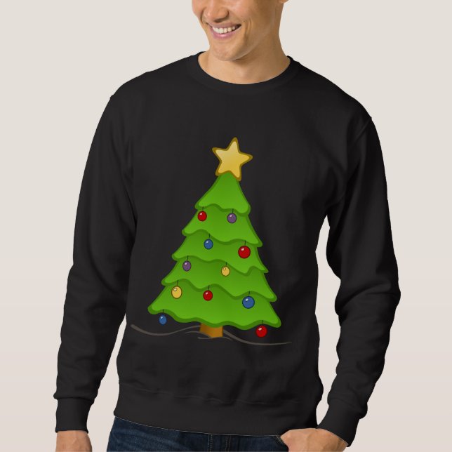 Sudadera Árbol de vacaciones decorado Navidades feos (Anverso)