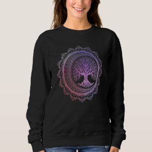 Sudadera Árbol De Vida Fases De Luna Creciente Mandala Flor