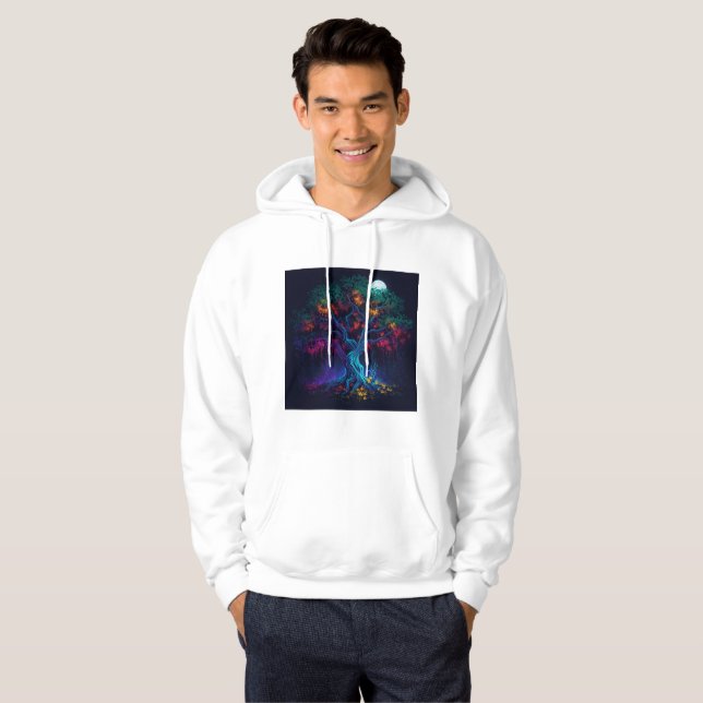 Sudadera Árbol digital de brillo futurista (Anverso completo)
