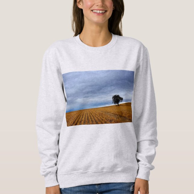 Sudadera Árbol en un campo de trigo (Anverso)