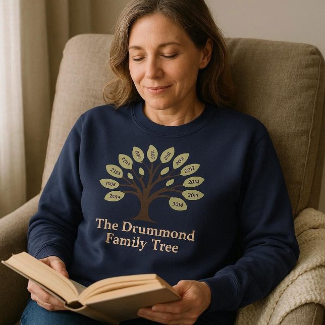 Sudadera Árbol genealógico con años de nacimiento (Subido por el creador)