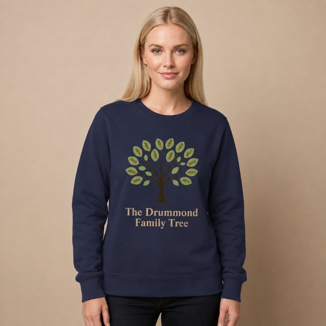 Sudadera Árbol genealógico con años de nacimiento (Subido por el creador)