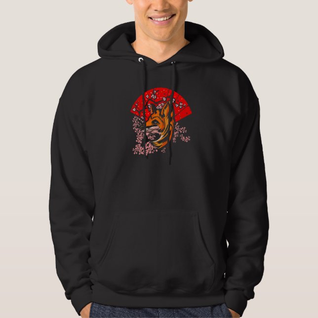 Sudadera Árbol japonés de flores de cerezo Fox Sakura Cherr (Anverso)
