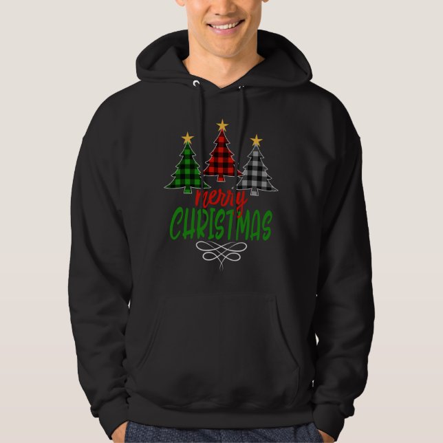 Sudadera Árbol navideño de amarre de tres búfalos (Anverso)