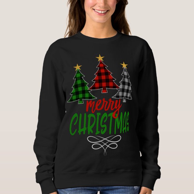 Sudadera Árbol navideño de amarre de tres búfalos (Anverso)