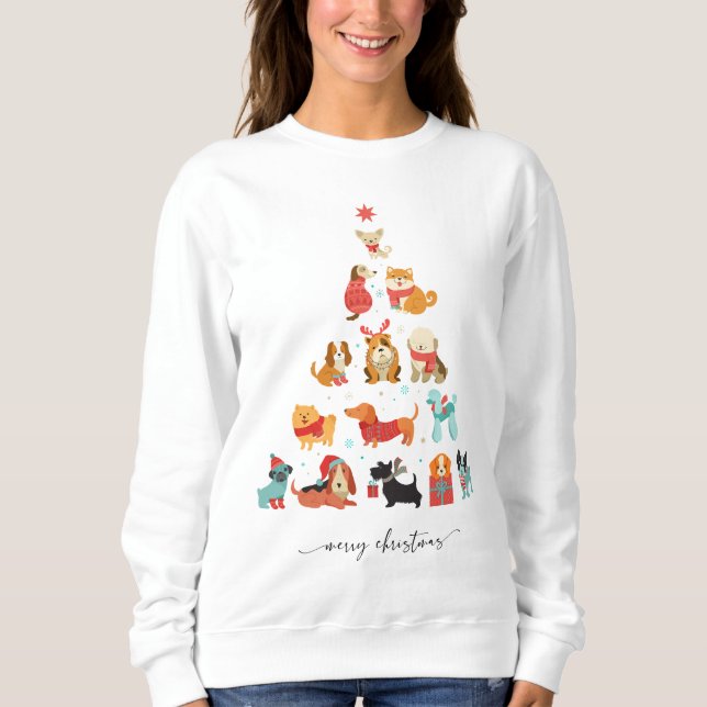 Sudadera Árbol navideño púrpura - Festividad de barrido de  (Anverso)