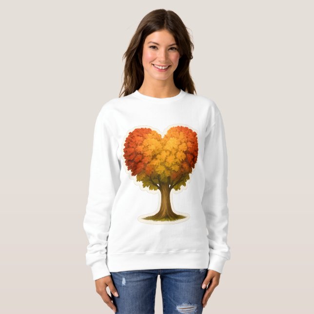 Sudadera Árbol otoñal con forma de corazón (Anverso completo)
