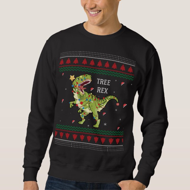 Sudadera Arbol Rex Trex Dinosaurios Navidades feos sudan (Anverso)