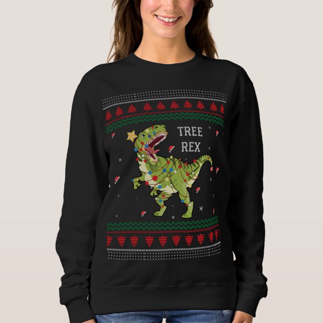 Sudadera Arbol Rex Trex Dinosaurios Navidades feos sudan (Anverso)