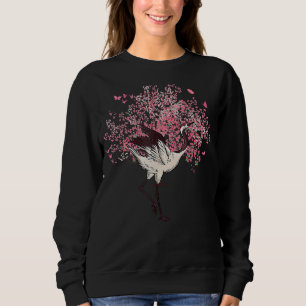 Sudadera Arbol Sakura Cerezo Blossom Crane Bird Flo Japonés