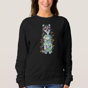 Sudadera Árbol Siberiano Husky de Navidad enciende Santa Xm