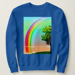 Sudadera Árbol verde bajo el arcoiris