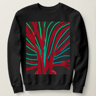 Sudadera Árbol verde rojo y azul turquesa