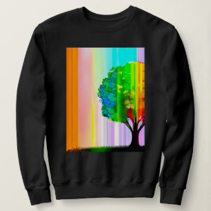 Sudadera Árbol y cielo de color arcoiris