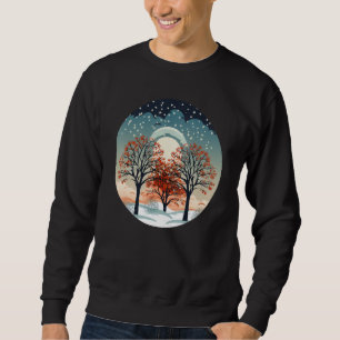 Sudadera Árboles de invierno de bonito por temporada, nieve