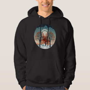 Sudadera Árboles de invierno de bonito por temporada, nieve