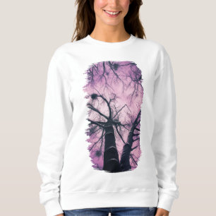 Sudadera Árboles de invierno morado estilizado