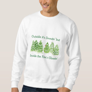 Sudadera Árboles de invierno pintados a mano fuera de fuego