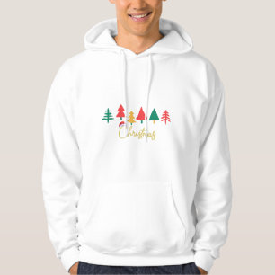 Sudadera Árboles de Navidad Coloridos con Sombrero de Santa