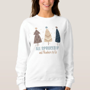 Sudadera Árboles de Navidad de color neutro con estilo boho