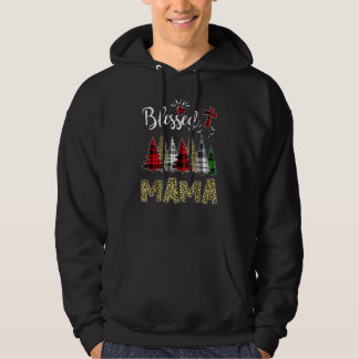 Sudadera Árboles de Navidad de Mamá Bendita Cruz Plaid Leop