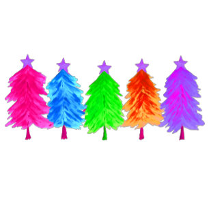 Sudadera Árboles de Navidad en colores vivos