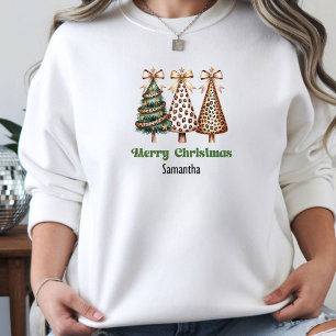 Sudadera Árboles de Navidad minimalistas de leopardo person