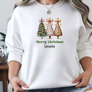 Sudadera Árboles de Navidad personalizados chic con estampa